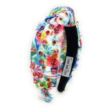 Load image into Gallery viewer, headbands for women, Wide knot headband, handmade headbands, top knotted headband, knotted headband, hair band for women, embellished headband, rhinestone headband, bejeweled floral headband, luxury headband, jeweled headband for women, knotted jeweled headband, bling headband, embellished knot headband, luxury knot headband, pearly headbands, Floral rhinestone headband, tie dye hair accessories, floral headbands, summer headbands, floral jeweled headband, embellished headband, best selling items