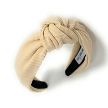 Load image into Gallery viewer, fall Headband, beige Knotted Headband, nude color Knot Headband, neutral color Hair Accessories, neutral knot Headband, Best Seller, headbands for women, best selling items, nude color knotted headband, hairbands for women, neutral color Headband, Solid color hair accessories, summer headband, solid color knotted headband, Statement headband, Summer knot headband, beige knot headband, solid hairband, solid color headband, custom headband, Handmade gifts, best selling items, Fall accessories