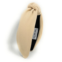 Load image into Gallery viewer, fall Headband, beige Knotted Headband, nude color Knot Headband, neutral color Hair Accessories, neutral knot Headband, Best Seller, headbands for women, best selling items, nude color knotted headband, hairbands for women, neutral color Headband, Solid color hair accessories, summer headband, solid color knotted headband, Statement headband, Summer knot headband, beige knot headband, solid hairband, solid color headband, custom headband, Handmade gifts, best selling items, Fall accessories