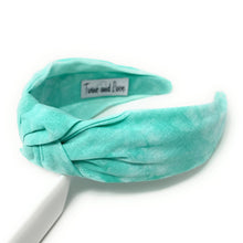 Load image into Gallery viewer, Seafoam Summer Headband, Summer Knotted Headband, orange Knot Headband, green Hair Accessories, seafoam green knot Headband, Best Seller, headbands for women, best selling items, light green knotted headband, hairbands for women, Spring Summer gifts, Solid color knot Headband, Solid color hair accessories, light green knot headband, solid orange knotted headband, Statement headband, orange color headband, jade color knot headband, bright hairband, solid color headband, linen knot headband