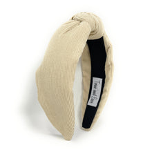 Load image into Gallery viewer, Fall Headband, Autumn Knotted Headband, Ivory Knot Headband, pink Hair Accessories, Ivory corduroy knot Headband, Best Seller, Ivory color headband, best selling items, solid color knotted headband, Fall Winter fashion, Christmas gifts, Solid color knot Headband, Solid color hair accessories, corduroy headband, solid knotted headband, Statement headband, Corduroy knot headband, Holiday knot headband, top knot solid hairband, corduroy headband, Winter headband, Solid color headband