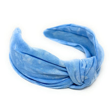 Load image into Gallery viewer, blue Summer Headband, Summer Knotted Headband, orange Knot Headband, blue Hair Accessories, sky blue knot Headband, Best Seller, headbands for women, best selling items, blue knotted headband, hairbands for women, Summer gifts, Solid color knot Headband, Solid color hair accessories, light blue knot headband, solid blue knotted headband, Statement headband, blue color headband, blue color knot headband, bright hairband, solid color headband, linen knot headband, custom headbands