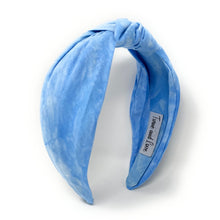 Load image into Gallery viewer, blue Summer Headband, Summer Knotted Headband, orange Knot Headband, blue Hair Accessories, sky blue knot Headband, Best Seller, headbands for women, best selling items, blue knotted headband, hairbands for women, Summer gifts, Solid color knot Headband, Solid color hair accessories, light blue knot headband, solid blue knotted headband, Statement headband, blue color headband, blue color knot headband, bright hairband, solid color headband, linen knot headband, custom headbands