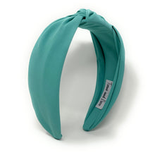 Load image into Gallery viewer, Teal Summer Headband, Summer Knotted Headband, Teal Knot Headband, Teal Hair Accessories, Teal knot Headband, Best Seller, headbands for women, best selling items, Teal knotted headband, hairbands for women, Summer gifts, Solid color knot Headband, Solid color hair accessories, Custom headband, solid Teal knotted headband, Statement headband, unique headband, Handmade headband, Teal hairband, solid color headband, Teal knot headband, knot headband, solid accessories