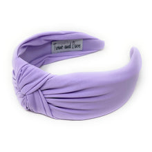 Load image into Gallery viewer, lavender Summer Headband, Summer Knotted Headband, lavender Knot Headband, lavender Hair Accessories, lavender knot Headband, Best Seller, headbands for women, best selling items, lavender knotted headband, hairbands for women, Summer gifts, Solid color knot Headband, Solid color hair accessories, Custom headband, solid lavender knotted headband, Statement headband, unique headband, Handmade headband, lavender hairband, solid color headband, lavender knot headband, knot headband, solid accessories