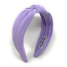 Load image into Gallery viewer, lavender Summer Headband, Summer Knotted Headband, lavender Knot Headband, lavender Hair Accessories, lavender knot Headband, Best Seller, headbands for women, best selling items, lavender knotted headband, hairbands for women, Summer gifts, Solid color knot Headband, Solid color hair accessories, Custom headband, solid lavender knotted headband, Statement headband, unique headband, Handmade headband, lavender hairband, solid color headband, lavender knot headband, knot headband, solid accessories