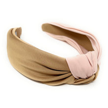 Load image into Gallery viewer, beige blush Headband, Autumn Knotted Headband, beige Knot Headband, blush Hair Accessories, blush beige knot Headband, Best Seller, blush beige color headband, best selling items, solid color knotted headband, Fall Winter fashion, Christmas gifts, Solid color knot Headband, Solid color hair accessories, black and white headband, Statement headband, boho knot headband, Holiday knot headband, top knot solid hairband, handmade headbands, winter headband, Solid color headband, spring headband