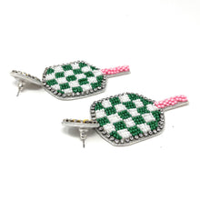 Load image into Gallery viewer, Pickleball Beaded Earrings, beaded Pickleball Earrings, Pickleball Earrings, Pickleball Bead Earrings, Pickleball earrings, Pickleball lover beaded earrings, Pickleball spirit wear beaded earrings, Pickleball team spirit earrings, Beaded earrings, Pickleball bead earrings, Pickleball seed bead earrings, Pickleball gifts, pickleball sport accessories, pickleball lover beaded accessories, Pickleball fan accessories, gifts for pickleball lover, Pickleball gifts for mom, best Selling items