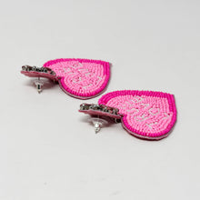 Load image into Gallery viewer, True Love Heart Candy Beaded Earrings, Heart Candy Earrings Valentines Day Earrings, Valentines Beaded Earrings, sweethearts Conversation heart earrings, Valentines Heart earrings, Purple earrings, valentine’s day beaded earrings, Purple heart beaded earrings, valentines beaded earrings, Hearts earrings, Valentine’s day earrings, valentines day gifts, tween girls accessories, Valentine’s day accessories, Best friend gifts, Best selling items, boho earrings, custom earrings, unique earrings, unique gifts