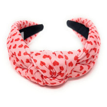 Load image into Gallery viewer, VALENTINES Jeweled Headband, Hearts Headbands for Women, red hearts Knot Headband, Hearts Knot Headbands, Valentines Day Knotted Headband, knotted headband, birthday gift for her, headbands for women, best selling items, knotted headbands, pink hair accessories, pink knot headband, valentine’s day headband, valentines headband, valentine’s day gifts, embellished headband, red hearts headband, red headband, hearts headband, heart headband for women and girls, red knotted headband, hearts knot headband