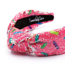Load image into Gallery viewer, headband for women, sprinkles Knotted headband, headbands for women, birthday headbands, top knot headband, sprinkles top knot headband, rainbow headband, sprinkles hair band, best selling items, top knotted headband, statement headbands, top knotted headband, knotted headband, party headbands, trendy headband, fashion headbands, embellished headband, custom headbands, handmade headbands, luxury headband, sequin headband, birthday headband, happy birthday headbands