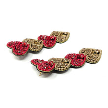 Load image into Gallery viewer, 
hearts Beaded Earrings, red Heart Earrings, Valentines Day Earrings, Valentines Beaded Earrings, Seed Bead, Valentines Heart earrings, red gold earrings, valentine’s day beaded earrings, hearts beaded earrings, valentines beaded earrings, Hearts earrings, Valentine’s day earrings, holiday gifts, tween girls accessories, Valentine’s day accessories, Best friend gifts, Best selling items, love accessories, boho earrings, custom earrings, unique earrings, unique gifts, handmade gifts, gold red heart earrings