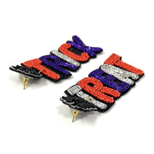 Load image into Gallery viewer, Halloween beaded Earrings, beaded halloween Earrings, halloween Earrings, Halloween Bead Earrings, earrings for halloween, trick or treat earrings, spooky beaded earrings, orange and black earrings, Unique earrings, candy corn earrings, Halloween jewelry, statement earrings, trick or treat earrings, spooky earrings, costume jewelry, Holiday earrings, pumpkin earrings, custom designs, cat earrings, dangling earrings, witch earrings, autumn accessories, witch vibes, spooky vibes, trick or treat accessories