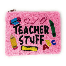 Load image into Gallery viewer, teacher Stuff beaded Purse Pouch, teacher bead Purse, teacher Beaded Pouch, large teacher Purse, Boho bags, Wallets for her, boho pouch, boho accessories, best friend gifts, teacher gifts, miscellaneous gifts, best seller, best selling items, teacher appreciation gifts, birthday gifts, preppy beaded wallet, party favors, bachelorette bag, money pouch, wallets for teachers, teacher appreciation week gifts, mother’s day gift, handmade gifts, birthday for her, teacher appreciation day