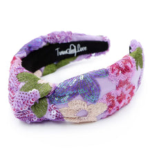 Load image into Gallery viewer, headbands for women, Wide knot headband, handmade headbands, top knotted headband, knotted headband, hair band for women, padded headband, padded knot headband, padded floral headband, luxury headband, spring headband, knotted jeweled headband, Easter headband, butterfly knot headband, luxury knot headband, knot headband, floral headband, floral hair accessories, spring knot headbands, summer headbands, custom headband, boho headband, best selling items, custom headbands