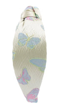 Load image into Gallery viewer, headbands for women, Wide knot headband, handmade headbands, top knotted headband, knotted headband, hair band for women, padded headband, padded knot headband, padded floral headband, luxury headband, spring headband, knotted jeweled headband, Easter headband, butterfly knot headband, luxury knot headband, knot headband, butterfly headband, butterfly hair accessories, spring knot headbands, summer headbands, custom headband, boho headband, best selling items, custom headbands