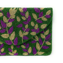 Load image into Gallery viewer, Mardi Gras Celebration Beaded Crossbody Chain  Clutch Bag Handbag, beaded clutch, beaded purse for mardi gras, mardi gras outfit, mardi gras celebration gift, mardi gras celebration outfit, gift for mardi gras, mardi gras gifts, Mardi Gras clutch purse, Mardi gras sequin bag, beaded bag, NOLA accessories, NOLA accessory, Mardi Gras accessory, Beaded sequin bag, Bags for mardi gras, party night out bags, party bags, Handmade gifts, hand beaded clutch purse, custom clutch purse, custom accessories