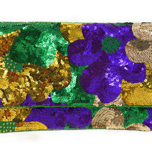 Load image into Gallery viewer, Mardi Gras Celebration Beaded Crossbody Chain  Clutch Bag Handbag, beaded clutch, beaded purse for mardi gras, mardi gras outfit, mardi gras celebration gift, mardi gras celebration outfit, gift for mardi gras, mardi gras gifts, Mardi Gras clutch purse, Mardi gras sequin bag, Sequin bag, NOLA accessories, NOLA accessory, Mardi Gras accessory, Beaded sequin bag, Bags for mardi gras, party night out bags, party bags, Handmade gifts, hand beaded clutch purse, custom clutch purse, custom accessories