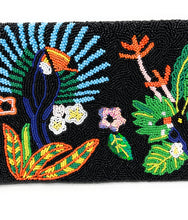 Load image into Gallery viewer, Floral beaded clutch purse, birthday gift for her, summer clutch, seed bead purse, Toucan beaded bag, tropical handbag, beaded bag, floral seed bead clutch, birthday gift for her, clutch bag, seed bead purse, engagement gift, girls trip gifts, bridal gift, floral purse, gifts to bride, wedding gift, bride gifts, Summer beaded clutch purse, birthday gift for her, tropical party bag, seed bead purse, beaded bag, tropical accessories, boho purse, black beaded clutch purse, unique bags, best selling items