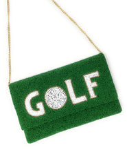 Load image into Gallery viewer, golf beaded clutch purse, birthday gift for her, summer clutch, seed bead purse, golf beaded bag, green handbag, beaded bag, golf seed bead clutch, summer bag, birthday gift for her, seed bead purse, engagement gift, golf lover bag, golf love gifts, golf purse, gifts to bride, gifts for bride, wedding gift, tennis fan gifts, Summer beaded clutch purse, birthday gift for her, summer clutch, seed bead purse, golf beaded bag, summer bag, boho purse, golf beaded clutch purse, unique bags, golf gifts. golf bag