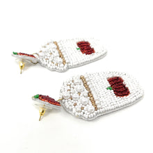Load image into Gallery viewer, pumpkin spice latte beaded Earrings, autumn Earrings, Autumn bead Earrings, Fall Earrings, earrings for Thanksgiving, Thanksgiving earrings, pumpkin spice latte earrings, Unique earrings, pumpkin spice earrings, Autumn jewelry, statement earrings, Fall pumpkin earrings, Fall beaded earrings, Autumn jewelry, Holiday earrings, pumpkin earrings, custom designs, cat earrings, dangling earrings, unique earrings, Thanksgiving accessories, Autumn accessories, Autumn brown earrings