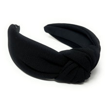 Load image into Gallery viewer, Fall Headband, Autumn Knotted Headband, black Knot Headband, black Hair Accessories, black knot Headband, Best Seller, headbands for women, best selling items, solid color knotted headband, hairbands for women, Christmas gifts, Solid color knot Headband, Solid color hair accessories, black headband, solid knotted headband, Statement headband, black headband, Holiday knot headband, 
top knot solid hairband, solid color headband, Winter headband, Solid color headband