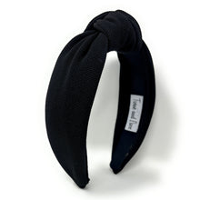 Load image into Gallery viewer, Fall Headband, Autumn Knotted Headband, black Knot Headband, black Hair Accessories, black knot Headband, Best Seller, headbands for women, best selling items, solid color knotted headband, hairbands for women, Christmas gifts, Solid color knot Headband, Solid color hair accessories, black headband, solid knotted headband, Statement headband, black headband, Holiday knot headband, 
top knot solid hairband, solid color headband, Winter headband, Solid color headband
