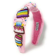Load image into Gallery viewer, headband for women, sprinkles Knotted headband, headbands for women, birthday headbands, top knot headband, sprinkles top knot headband, rainbow headband, sprinkles hair band, trendy headbands, top knotted headband, statement headbands, top knotted headband, knotted headband, party headbands, trendy headband, fashion headbands, embellished headband, rhinestone headband, gemstone headband for women, luxury headband, jeweled headband for women, jeweled knot headband, happy birthday headbands