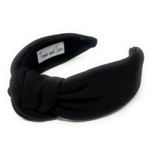 Load image into Gallery viewer, Fall Headband, Autumn Knotted Headband, black Knot Headband, black Hair Accessories, black knot Headband, Best Seller, headbands for women, best selling items, solid color knotted headband, hairbands for women, Christmas gifts, Solid color knot Headband, Solid color hair accessories, black headband, solid knotted headband, Statement headband, black headband, Holiday knot headband, 
top knot solid hairband, solid color headband, Winter headband, Solid color headband