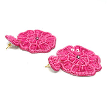 Load image into Gallery viewer, floral Beaded Earrings, beaded fuchsia Earrings, fuchsia floral Earrings, fuchsia love Beaded Earrings, fuchsia flower earrings, floral lover bead earrings, hot pink beaded earrings, pink floral earrings, Beaded earrings, fuchsia Love bead earrings, fuchsia seed bead earrings, floral accessories, summer accessories, spring summer earrings, gifts for mom, best friend gifts, birthday gifts, flower earrings, flower beaded earrings, floral earrings accessory, fuchsia earrings, summer beaded earrings