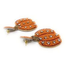 Load image into Gallery viewer, pumpkin beaded Earrings, autumn Earrings, Autumn bead Earrings, Fall Earrings, earrings for Thanksgiving, Thanksgiving earrings, pumpkin earrings, Unique earrings, pumpkin bead earrings, Autumn jewelry, statement earrings, Fall pumpkin earrings, Fall beaded earrings, Autumn jewelry, Holiday earrings, pumpkin earrings, custom designs, orange earrings, dangling earrings, unique earrings, Thanksgiving accessories, Autumn accessories, Autumn brown earrings, Fall fashion