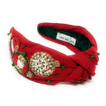 Load image into Gallery viewer, Christmas Jeweled Headband, Christmas Knotted Headband, Red Knotted Headband, Christmas Hair Accessories, Red Headband, Best Seller, headbands for women, best selling items, knotted headband, Christmas gifts, Christmas knot Headband, Red hair accessories, Christmas headband, Red holiday headband, Statement headband, embellished knot headband, jeweled knot headband, Red Jeweled headband, red Embellished headband, Christmas embellished headband, Custom headband, Unique headbands, handmade headbands