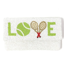 Load image into Gallery viewer, tennis beaded clutch purse, birthday gift for her, summer clutch, seed bead purse, tennis beaded bag, tropical handbag, beaded bag, tennis seed bead clutch, summer bag, birthday gift for her, seed bead purse, engagement gift, tennis over bag, tennis love gifts, tennis purse, gifts to bride, gifts for bride, wedding gift, tennis fan gifts, Summer beaded clutch purse, birthday gift for her, summer clutch, seed bead purse, tennis beaded bag, summer bag, boho purse, tennis beaded clutch purse, unique bags
