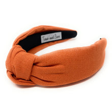 Load image into Gallery viewer, Spring Summer Headband, Summer Knotted Headband, orange Knott Headband, orange Hair Accessories, burnt orange Headband, Best Seller, headbands for women, best selling items, knotted headband, hairbands for women, Spring Summer gifts, Solid color knot Headband, Solid color hair accessories, orange knot headband, cotton orange knotted headband, Statement headband, Mom gifts, embellished knot headband, orange hairband, solid color headband, Solid orange headband, thanksgiving headband, halloween headband