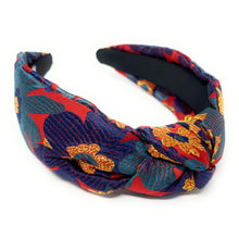 Load image into Gallery viewer, headband for woman, fashion headbands, womens headband, headbands for women, stylish headbands, headband style, top knot headband, woven top knot headband, head band, hair band, trendy headbands, raffia woven headband, women top knot headband, summer headbands, beige headband, beige top knot headband, handmade headbands, top knotted headband, knotted headband, oriental print headband, red top knotted headband, fall headbands, floral print headbands, vintage headbands, best selling items