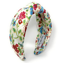 Load image into Gallery viewer, headbands for women, Wide knot headband, handmade headbands, top knotted headband, knotted headband, hair band for women, embellished headband, padded headband, padded floral headband, luxury headband, spring headband, knotted jeweled headband, bling headband, embellished knot headband, luxury knot headband, knot headband, Floral rhinestone headband, floral hair accessories, floral headbands, summer headbands, custom jeweled headband, embellished headband, best selling items, custom headbands