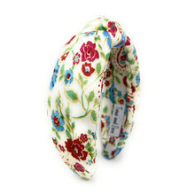 Load image into Gallery viewer, headbands for women, Wide knot headband, handmade headbands, top knotted headband, knotted headband, hair band for women, embellished headband, padded headband, padded floral headband, luxury headband, spring headband, knotted jeweled headband, bling headband, embellished knot headband, luxury knot headband, knot headband, Floral rhinestone headband, floral hair accessories, floral headbands, summer headbands, custom jeweled headband, embellished headband, best selling items, custom headbands