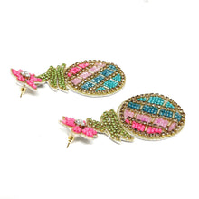 Load image into Gallery viewer, pineapple Beaded Earrings, beaded pineapple Earrings, fruit Earrings, pineapple love Beaded Earrings, fruity earrings, pineapple lover bead earrings, multicolor beaded earrings, Hawaiian earrings, Beaded earrings, pineapple bead earrings, yellow seed bead earrings, fruit accessories, summer accessories, spring summer earrings, gifts for mom, best friend gifts, birthday gifts, fruit jewelry, fruit bead earrings, pineapple earrings accessory, multicolor earrings, summer beaded earrings