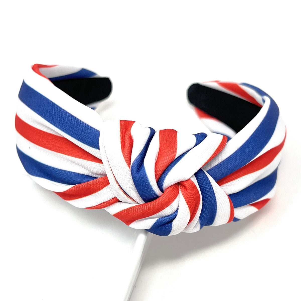 USA Stripe Knotted Headband, Fourth of July Headband, Blue Red Headband