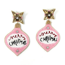 Load image into Gallery viewer, 
Christmas Beaded Earrings, Christmas ornaments Earrings, Holiday Earrings, Christmas Beaded Earrings, Seed Bead, Merry Christmas, Holiday ornament earrings, ornament beaded earrings, Pink Christmas, Christmas earrings, holiday earrings, Ornament earrings, Christmas bead earrings, holiday gifts, holiday accessories, holiday beaded accessories, Holiday must have accessories, Holiday Christmas earrings, Christmas gifts, best Selling items, Pink Christmas earrings, Custom earrings