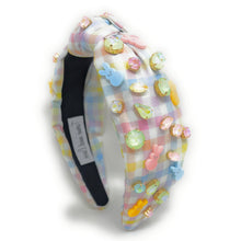 Load image into Gallery viewer, headbands for women, Easter knotted headband, peeps headband, top knot headband, Easter egg top knot headband, Easter headband, Easter hair band, bunny knot headband, top knotted headband, Bunny knotted headband, handmade headbands, top knotted headband, hand bead knotted headband, Easter bunny hair band for women, liberty knot headband, statement headbands, embellished headband, best selling items, Easter knot headband, Easter bunny headband, Easter hair accessories, Easter knot headband, custom headband