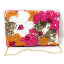 Load image into Gallery viewer, pink clutch purse, beaded bag, birthday gifts, seed bead purse, pink sequin gold bag, seed bead clutch, gold bag, pink clutch bag, engagement gift, bridal gift to bride, bridal gift, gifts to bride, wedding gift, bride gifts, crossbody purse, bride to be gift, bachelorette gifts, best friend gift, best selling items, party bag, boho clutch, best friend gift, bridesmaid gift, pink beaded clutch purse, fuchsia beaded clutch, pink clutch, pink purse, holiday bags, evening clutches, evening bags,  