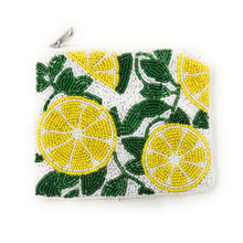 Load image into Gallery viewer, fruity beaded Coin Purse Pouch, Beaded Coin Purse, Citrus Purse, citrus Beaded Purse, Summer Coin Purse, Best Friend Gift, Boho bags, Wallets for her, boho gifts, boho pouch, boho accessories, best friend gifts, tween girl gifts, lemon beaded coin pouch, miscellaneous gifts, best seller, best selling items, bachelorette gifts, birthday gifts, preppy beaded wallet, party favors, bachelorette bag, money pouch, wallets for girls, bohemian wallet, batch gifts, mother’s day gift, fruit purse, fruity bag