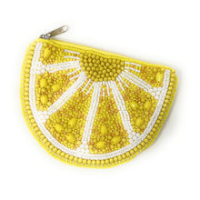 Load image into Gallery viewer, fruity beaded Coin Purse Pouch, Beaded Coin Purse, lemon Purse, lemon Beaded Purse, Summer Coin Purse, Best Friend Gift, Boho bags, Wallets for her, boho gifts, boho pouch, boho accessories, best friend gifts, tween girl gifts, citrus beaded coin pouch, miscellaneous gifts, best seller, best selling items, bachelorette gifts, birthday gifts, preppy beaded wallet, party favors, bachelorette bag, money pouch, wallets for girls, bohemian wallet, batch gifts, mother’s day gift, fruit purse, fruity bag, handmade