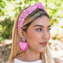 Load image into Gallery viewer, True Love Heart Candy Beaded Earrings, Heart Candy Earrings Valentines Day Earrings, Valentines Beaded Earrings, sweethearts Conversation heart earrings, Valentines Heart earrings, Purple earrings, valentine’s day beaded earrings, Purple heart beaded earrings, valentines beaded earrings, Hearts earrings, Valentine’s day earrings, valentines day gifts, tween girls accessories, Valentine’s day accessories, Best friend gifts, Best selling items, boho earrings, custom earrings, unique earrings, unique gifts