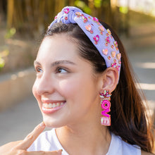 Load image into Gallery viewer, 
LOVE Beaded Earrings, hot Pink Heart Earrings, Valentines Day Earrings, Valentines Beaded Earrings, Seed Bead, Valentines Heart earrings, Pink earrings, pink beaded earrings, Love beaded earrings, valentines beaded earrings, Hearts earrings, Valentine’s day earrings, holiday gifts, tween girls accessories, Valentine’s day accessories, Best friend gifts, Best selling items, love accessories, boho earrings, custom earrings, unique earrings, unique gifts, handmade gifts, Pink Heart earrings