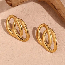 Load image into Gallery viewer, minimalist style Earrings, 18k gold stud Earrings, minimalist Earrings, stud 18k gold earrings, custom earrings, earrings party accessories, fancy accessories, 18k gold plated earrings, circle custom earrings, best friend gifts, birthday gifts, gold plated bohemian earrings, luxurious handmade accessories, embellished night jewelry, Fancy earrings, bridal gold plated earrings, minimalist jewelry, best selling items, handmade gifts, custom gifts, valentines day gifts valentines day for her, gifts for her