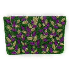 Load image into Gallery viewer, Mardi Gras Celebration Beaded Crossbody Chain  Clutch Bag Handbag, beaded clutch, beaded purse for mardi gras, mardi gras outfit, mardi gras celebration gift, mardi gras celebration outfit, gift for mardi gras, mardi gras gifts, Mardi Gras clutch purse, Mardi gras sequin bag, beaded bag, NOLA accessories, NOLA accessory, Mardi Gras accessory, Beaded sequin bag, Bags for mardi gras, party night out bags, party bags, Handmade gifts, hand beaded clutch purse, custom clutch purse, custom accessories