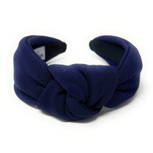 Load image into Gallery viewer, fall Headband, navy blue Knotted Headband, navy blue color Knot Headband, navy blue color Hair Accessories, navy blue knot Headband, Best Seller, headbands for women, best selling items, navy blue color knotted headband, hairbands for women, navy blue color Headband, Solid color hair accessories, navy blue headband, solid color knotted headband, Statement headband, game day knot headband, blue knot headband, solid hairband, solid color headband, custom headband, Handmade gifts, best selling items, Fall acce