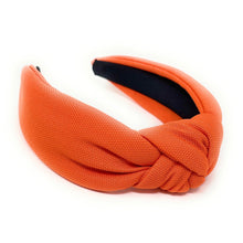 Load image into Gallery viewer, summer Headband, orange Knotted Headband, orange color Knot Headband, neon Hair Accessories, neon orange knot Headband, Best Seller, headbands for women, best selling items, neon orange knotted headband, hairbands for women, orange color Headband, Solid color hair accessories, summer headband, solid color knotted headband, Statement headband, Summer knot headband, orange knot headband, solid hairband, solid color headband, custom headband, Handmade gifts, best selling items, Summer accessories